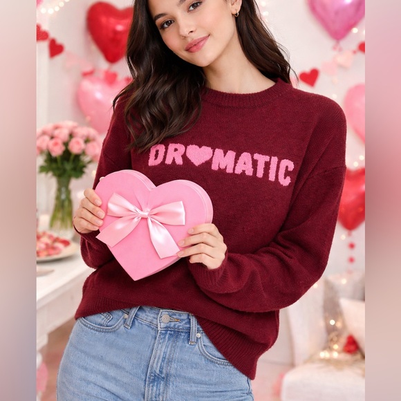 Forever 21 Sweaters - Forever 21- Dramatic Burgundy Sweater Size M